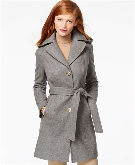 MICHAEL Michael Kors Women's Hooded Belted Walker Coat